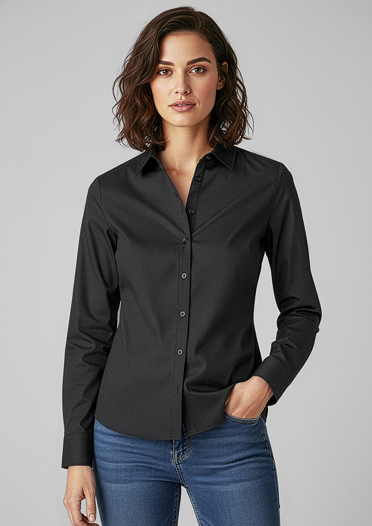 S127LL Womens Memphis Long Sleeve Shirt - Black