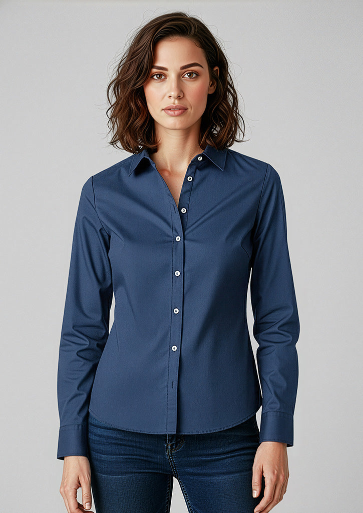 S127LL Womens Memphis Long Sleeve Shirt - Mineral Blue