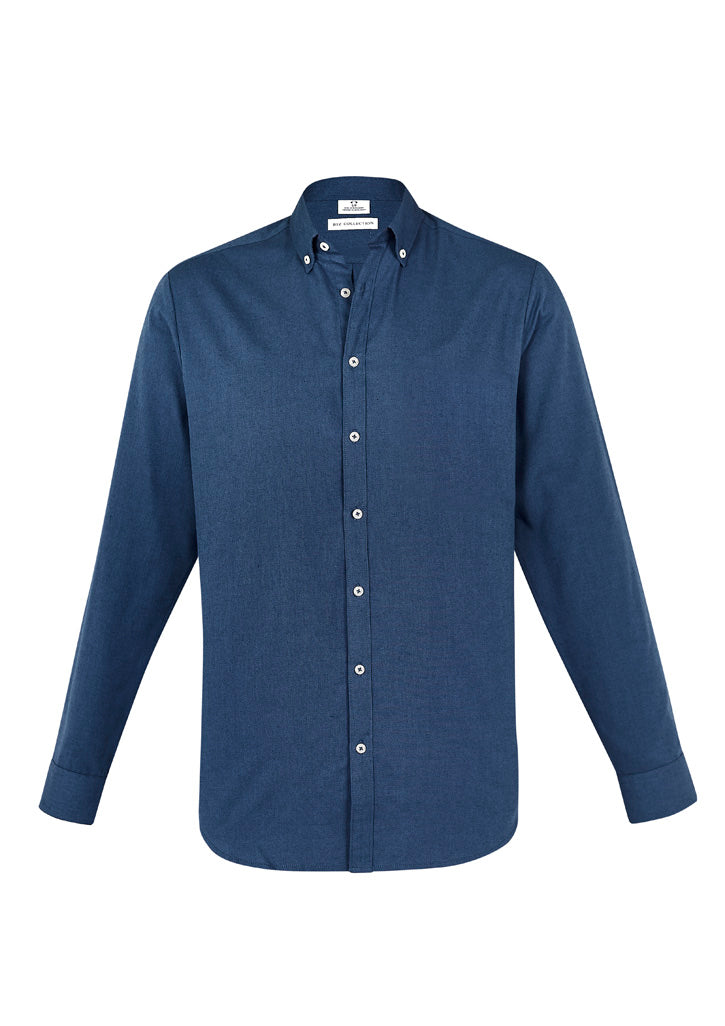 S127ML Mens Memphis Long Sleeve Shirt - Mineral Blue