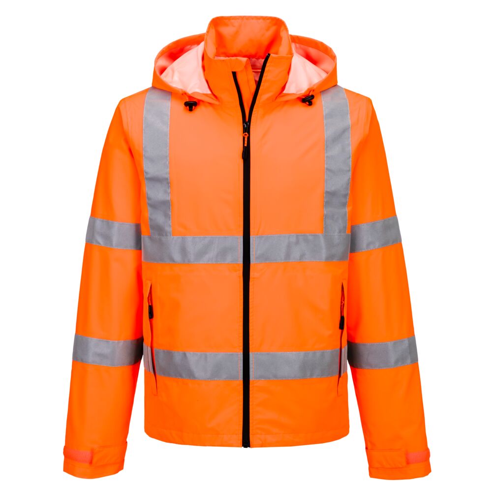 S164 - Hi-Vis Lightweight Packable Jacket in Orange