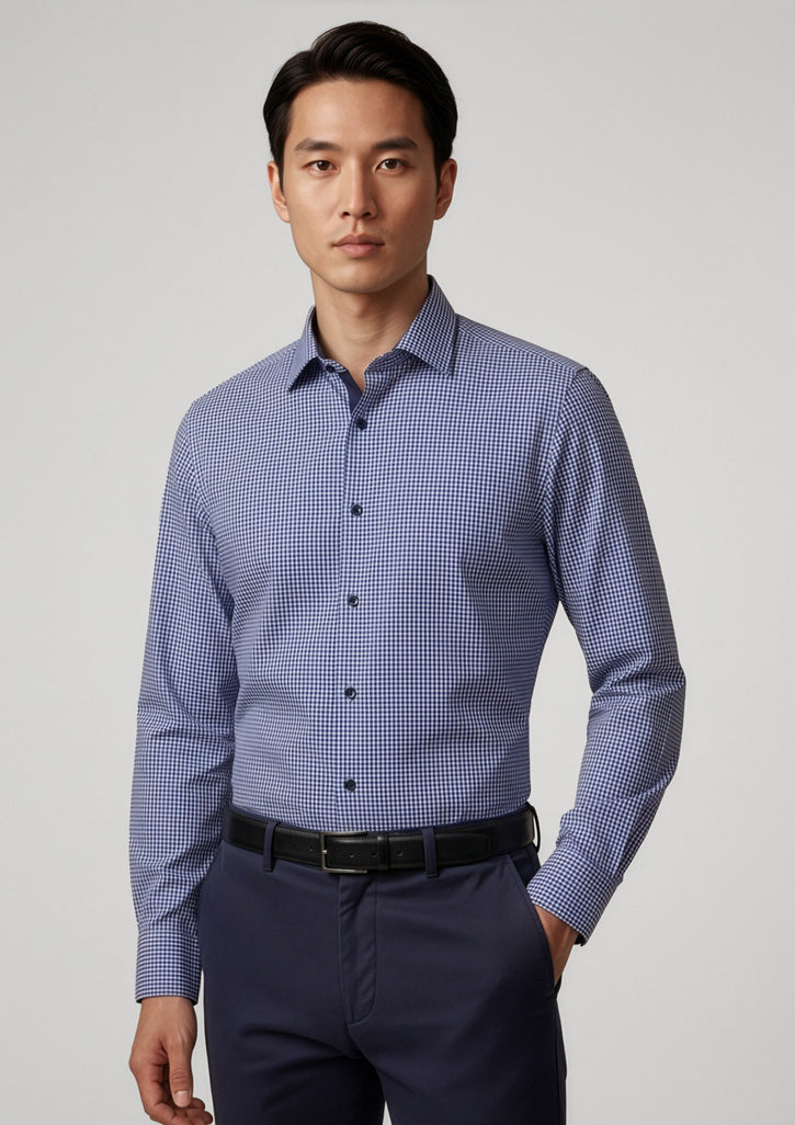 S267ML Mens Edge Long Sleeve Shirt - Blue