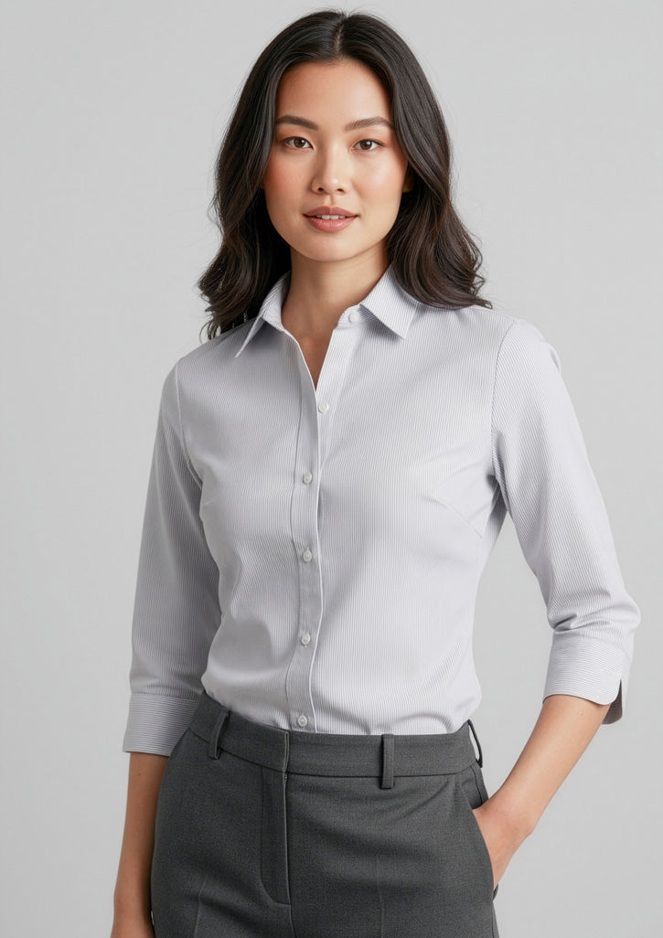 S29521 Womens Ambassador 3/4 Sleeve Shirt - Silver Grey