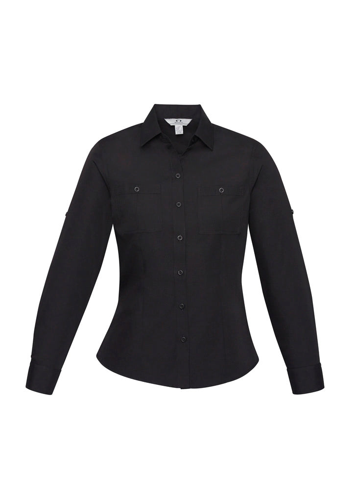 S306LL Womens Bondi Long Sleeve Shirt - Black