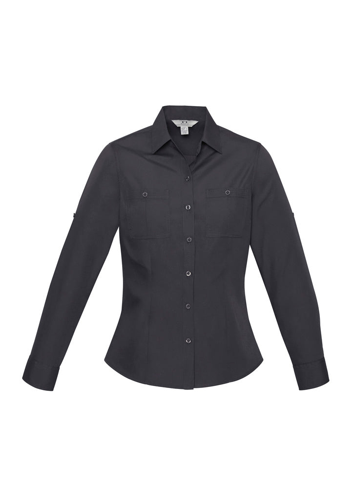 S306LL Womens Bondi Long Sleeve Shirt - Charcoal