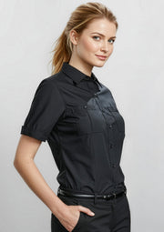 S306LS Womens Bondi Short Sleeve Shirt - Black