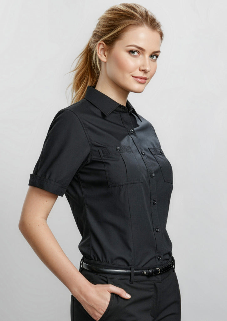 S306LS Womens Bondi Short Sleeve Shirt - Black