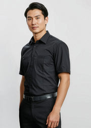 S306MS Mens Bondi Short Sleeve Shirt - Black