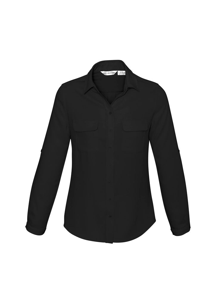 S626LL Womens Madison Long Sleeve Shirt - Black