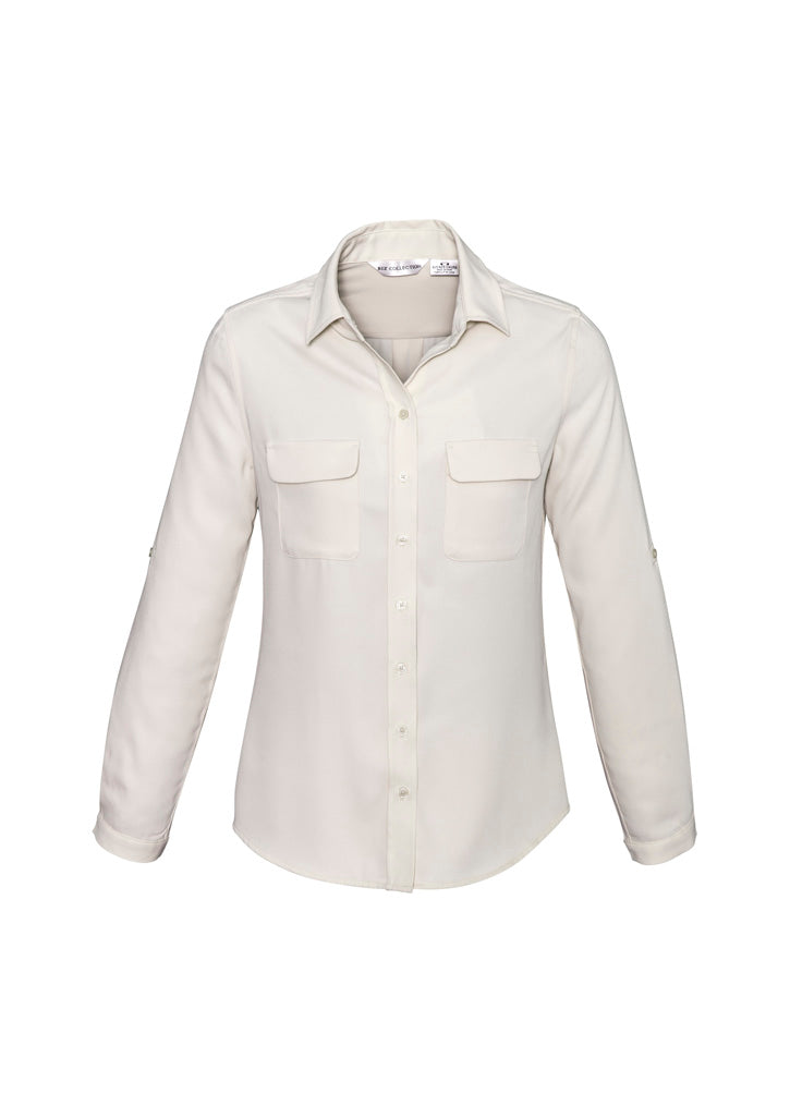S626LL Womens Madison Long Sleeve Shirt - Ivory