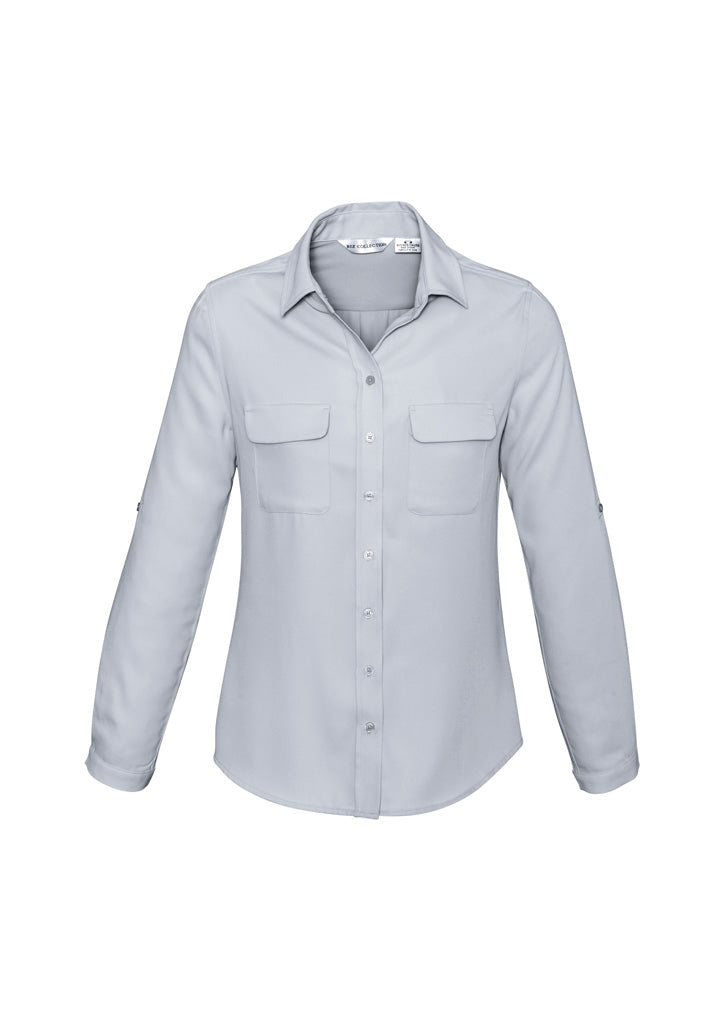 S626LL Womens Madison Long Sleeve Shirt - Silver Mist