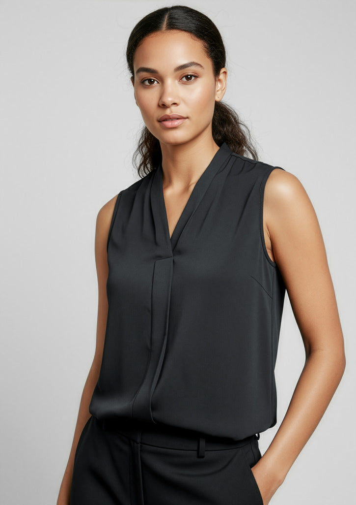 S627LN Womens Madison Sleeveless Top - Black