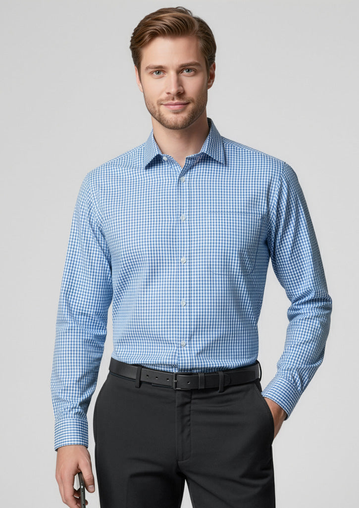 S716ML Mens Ellison Long Sleeve Shirt - French Blue