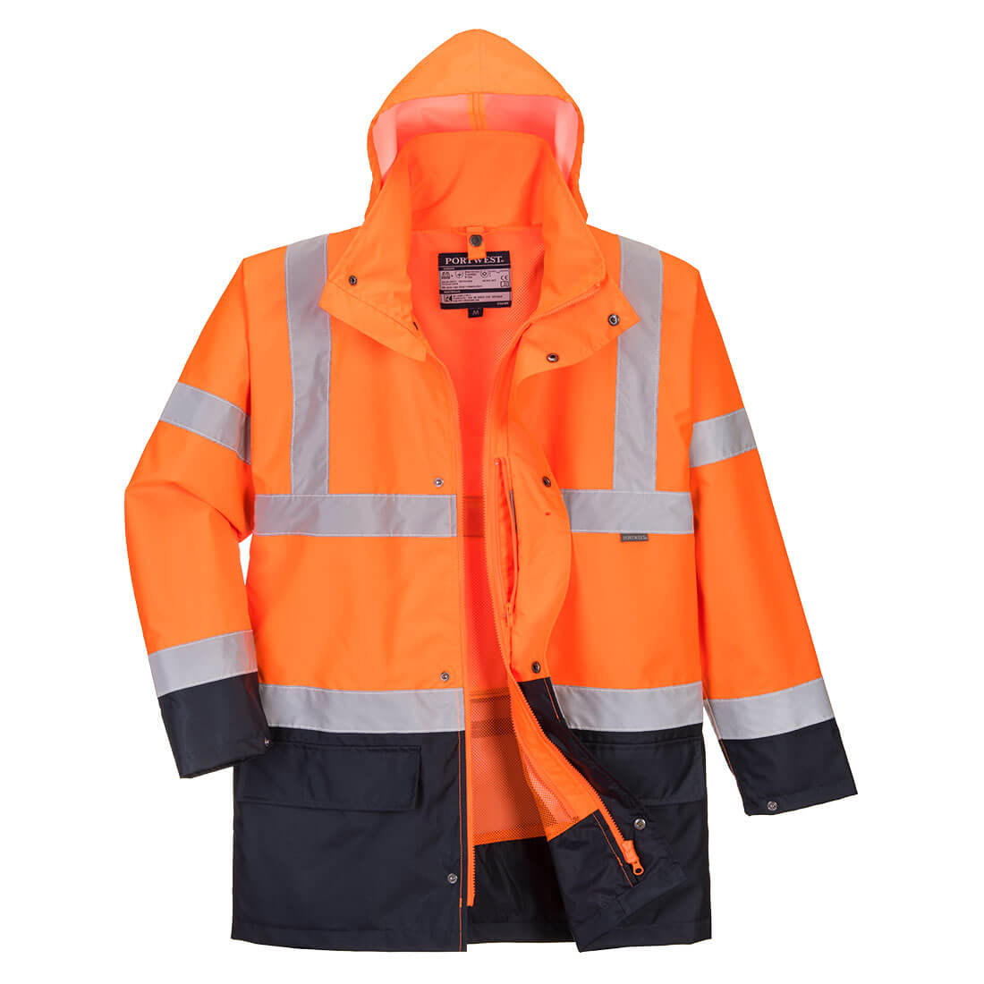 S766 - Hi-Vis 5-in-1 Contrast Essential Jacket in Orange/Navy