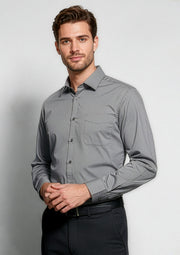 S770ML Mens Monaco Long Sleeve Shirt - Platinum