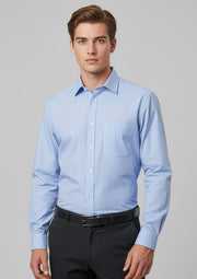 S812ML Mens Euro Long Sleeve Shirt - Blue