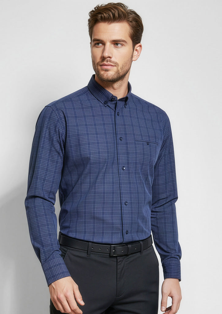 S820ML Mens Harper Long Sleeve Shirt - Ink/Silver
