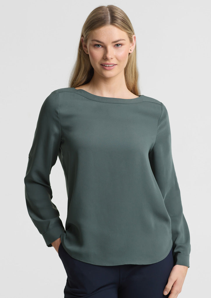 S828LL Womens Madison Boatneck Top - Seafoam