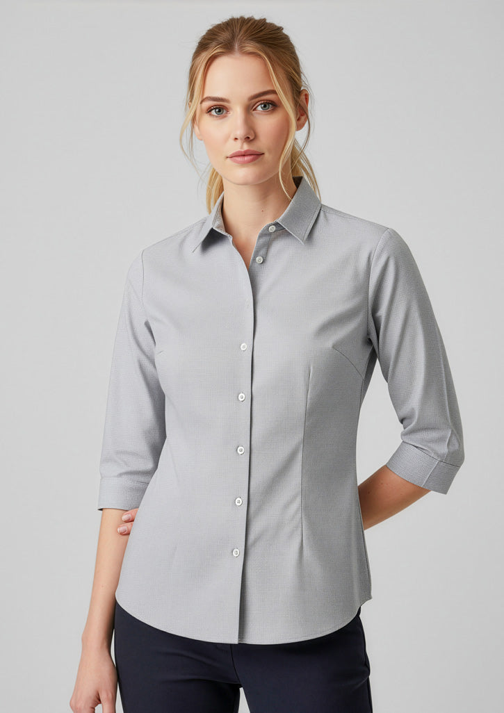 S910LT Womens Jagger 3/4 Sleeve Shirt - Silver