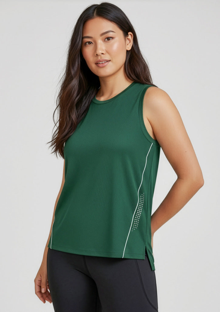 SG319L Womens Balance Singlet - Forest/White