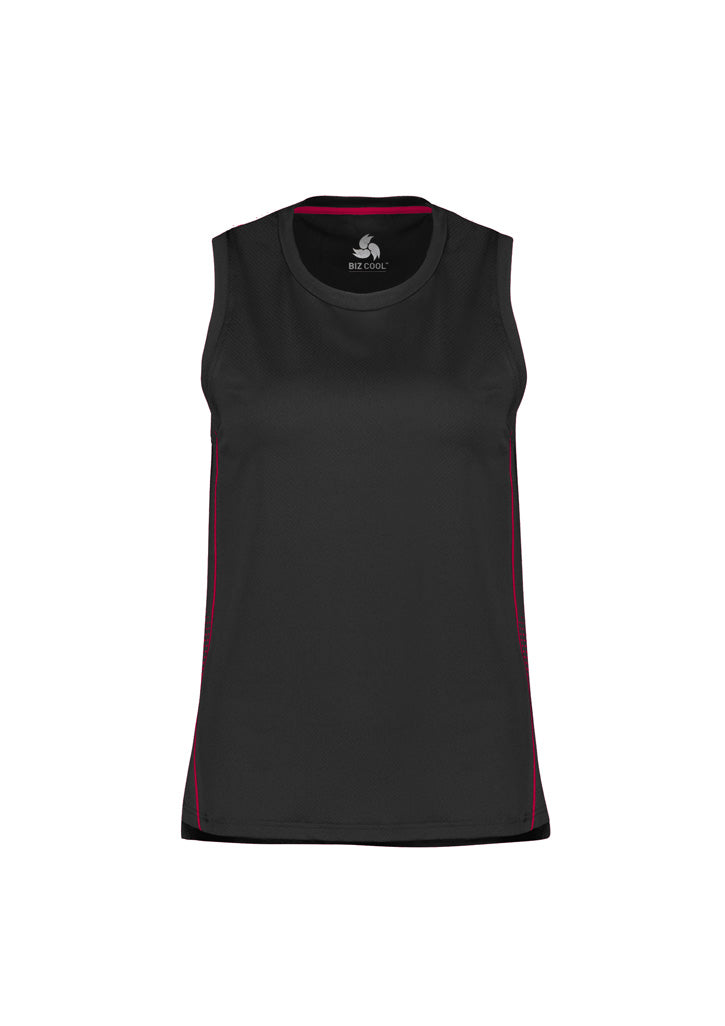 SG319L Womens Balance Singlet - Black/Red