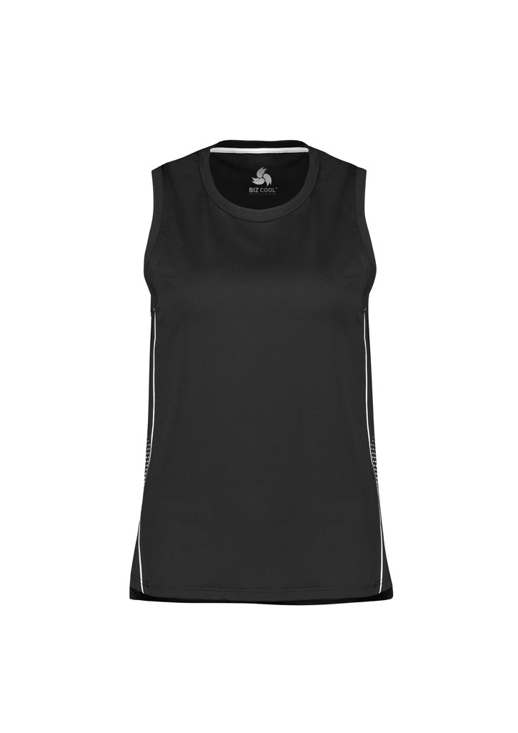 SG319L Womens Balance Singlet - Black/White