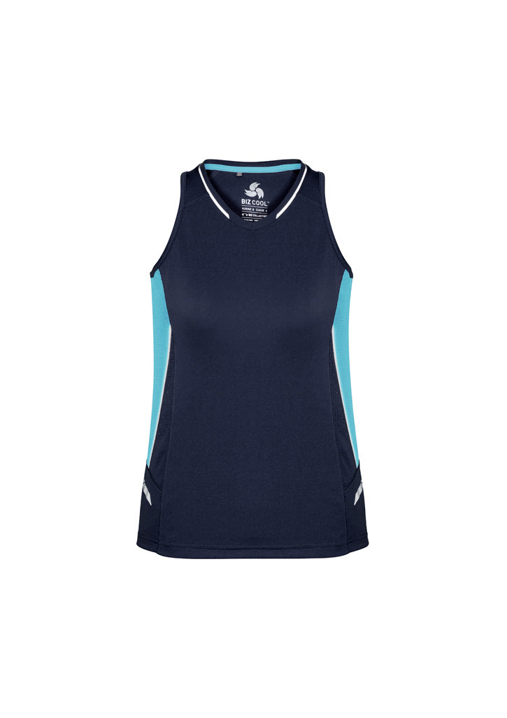SG702L Womens Renegade Singlet - Navy/Sky/Silver