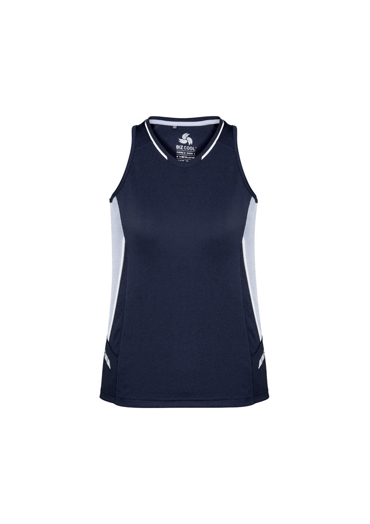 SG702L Womens Renegade Singlet - Navy/White/Silver