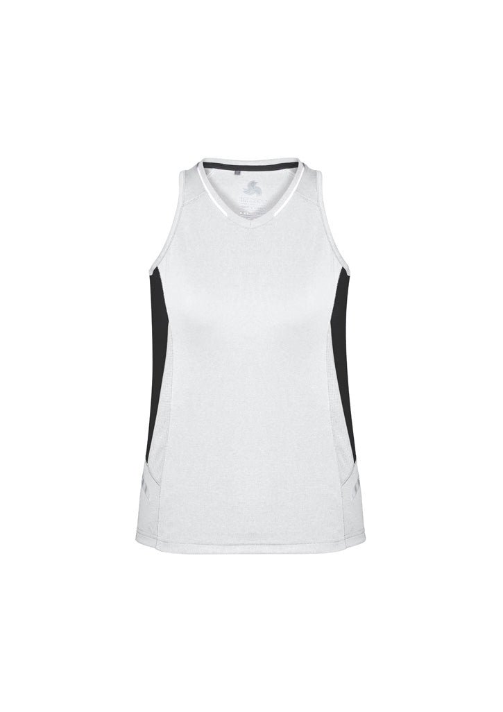 SG702L Womens Renegade Singlet - White/Black/Silver