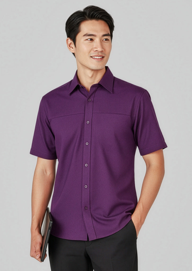 SH3603 Mens Oasis Short Sleeve Shirt - Grape