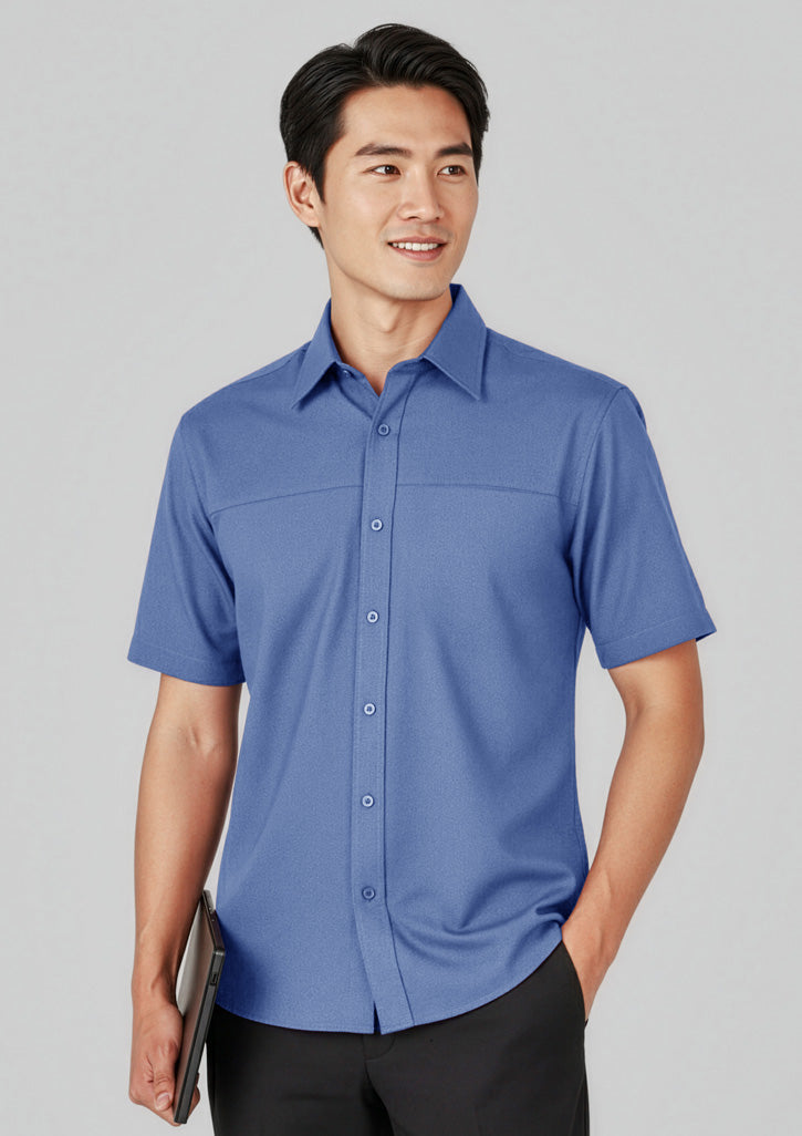 SH3603 Mens Oasis Short Sleeve Shirt - Mid Blue