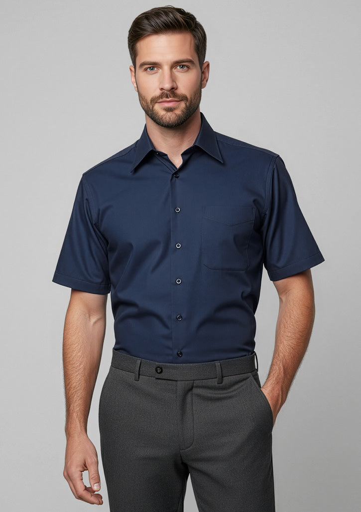 SH715 Mens Metro Short Sleeve Shirt - Navy