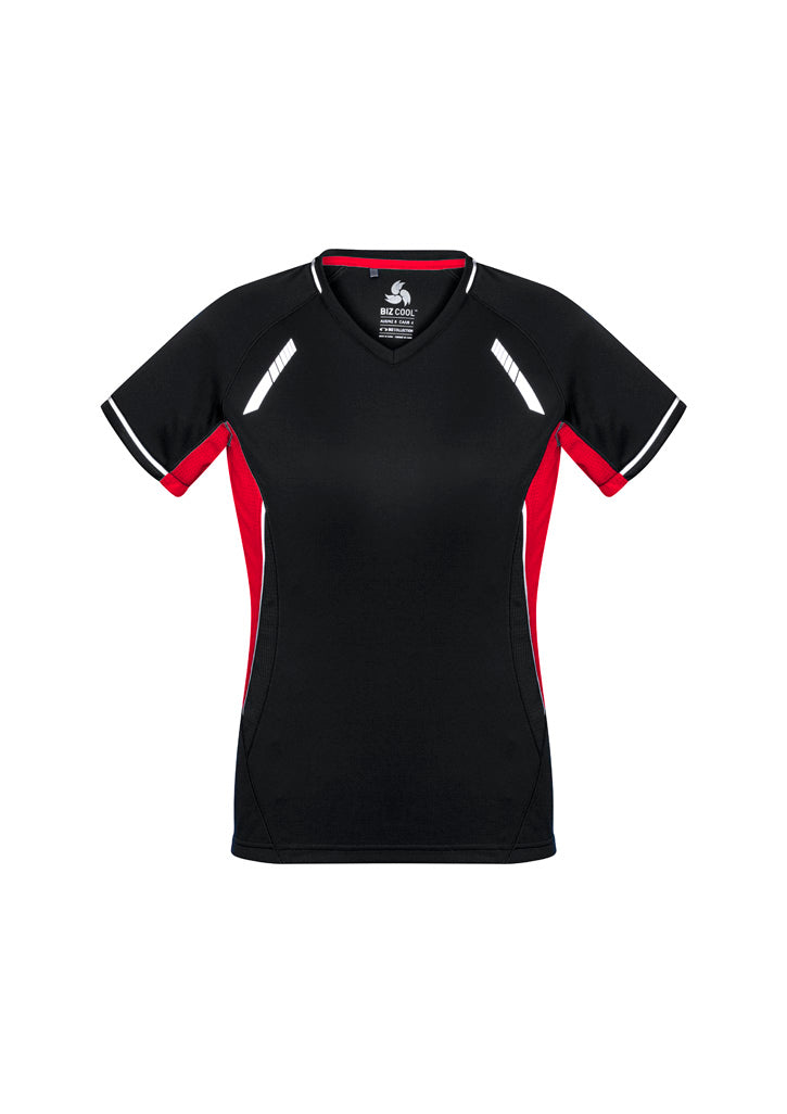 T701LS Womens Renegade Short Sleeve Tee - Black/Red/Silver