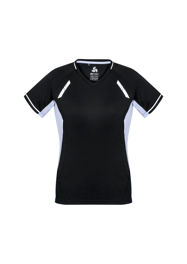 T701LS Womens Renegade Short Sleeve Tee - Black/White/Silver