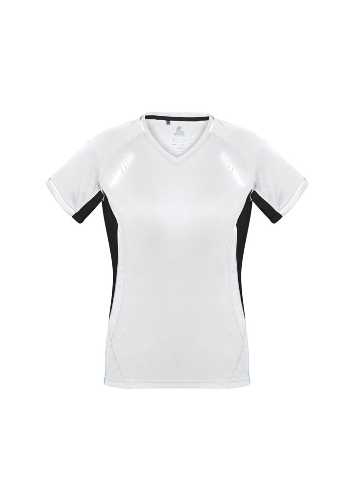 T701LS Womens Renegade Short Sleeve Tee - White/Black/Silver