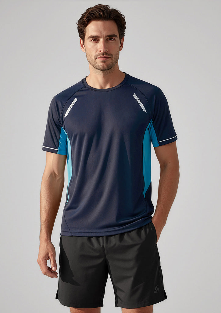 T701MS Mens Renegade Short Sleeve Tee - Navy/Sky/Silver