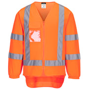 TM309 - TTMC-W17 Hi-Vis X Back Zipped Vest L/S in Orange