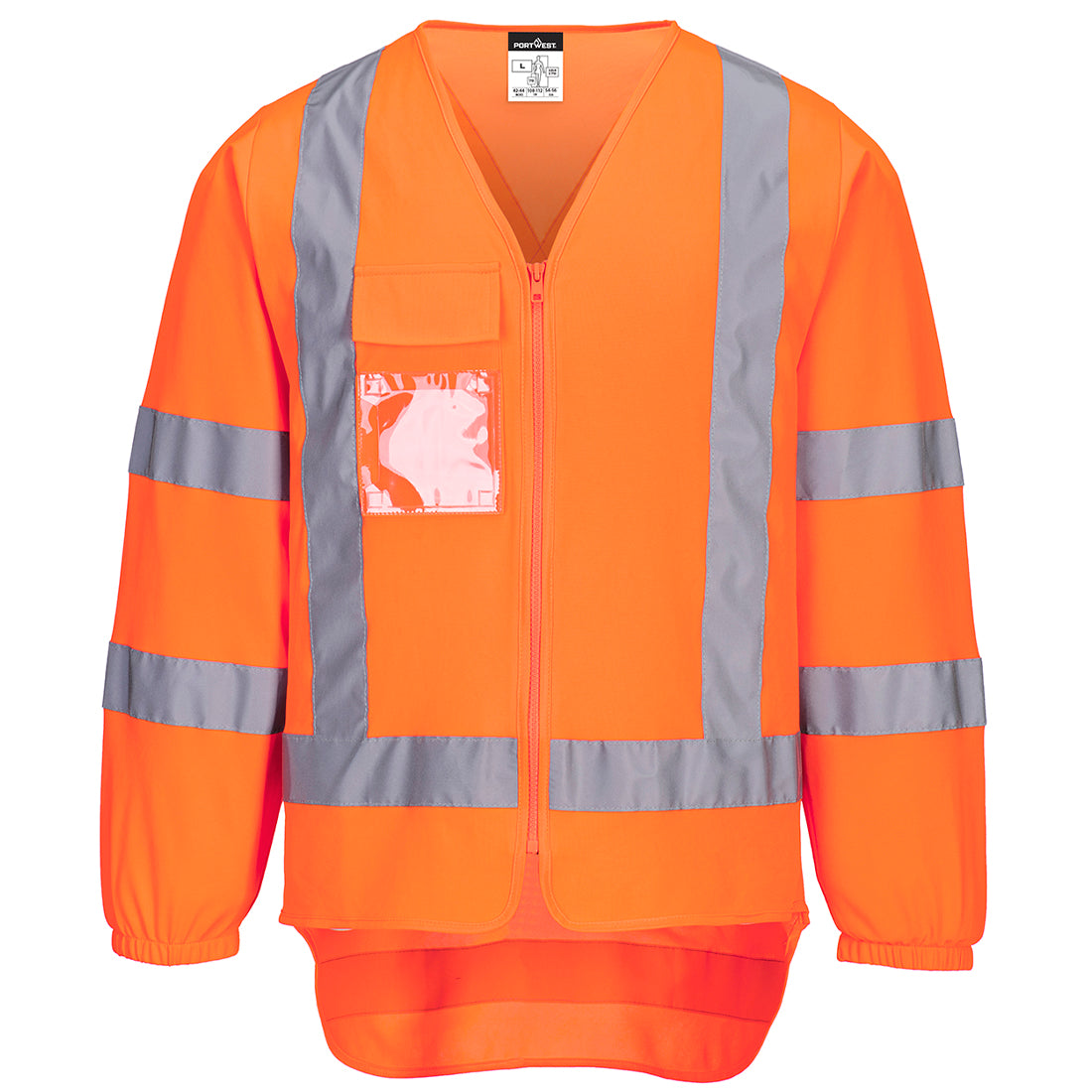 TM309 - TTMC-W17 Hi-Vis X Back Zipped Vest L/S in Orange