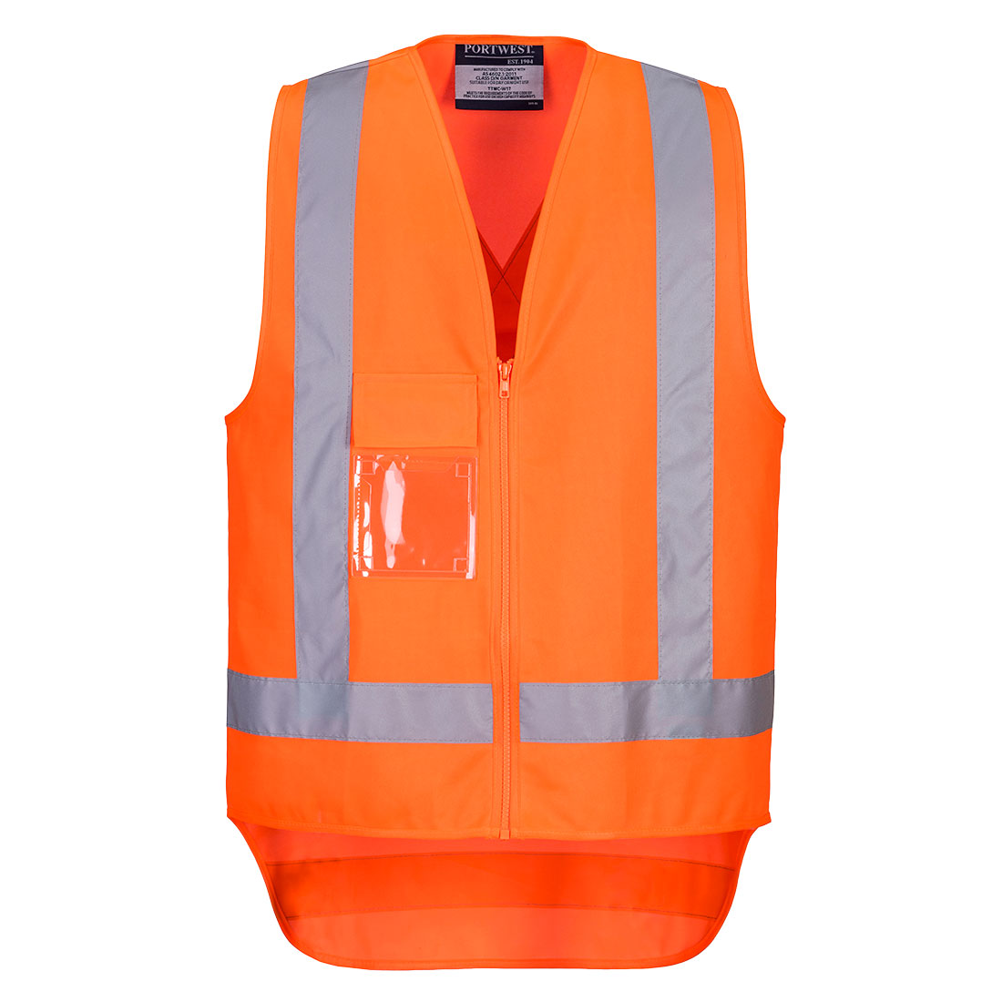 TM310 - TTMC-W17 Hi-Vis X Back Zipped Vest in Orange