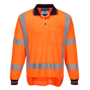 TM312 - TTMC-W17 Hi-Vis X Back Polo Shirt L/S in Orange