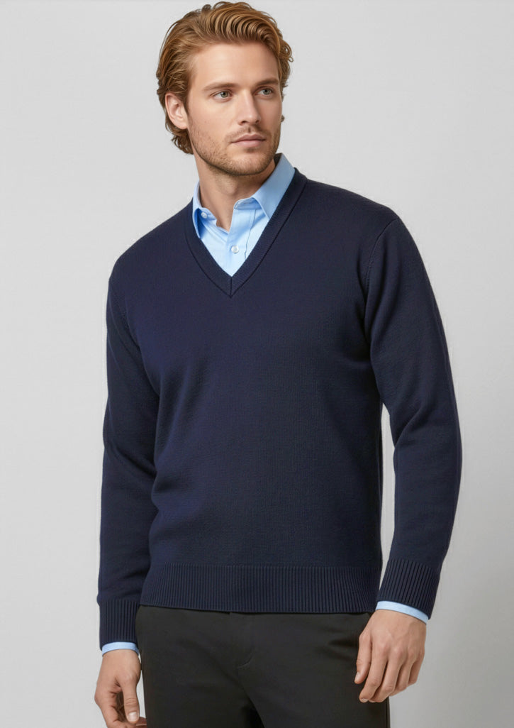 WP6008 Mens Woolmix Knit Pullover - Navy
