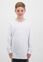 Kids Basis Long Sleeve Tee - White