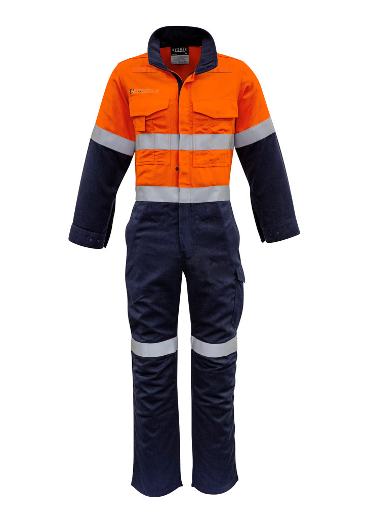 Mens Orange Flame Overall - Hoop Taped in Orange/Navy