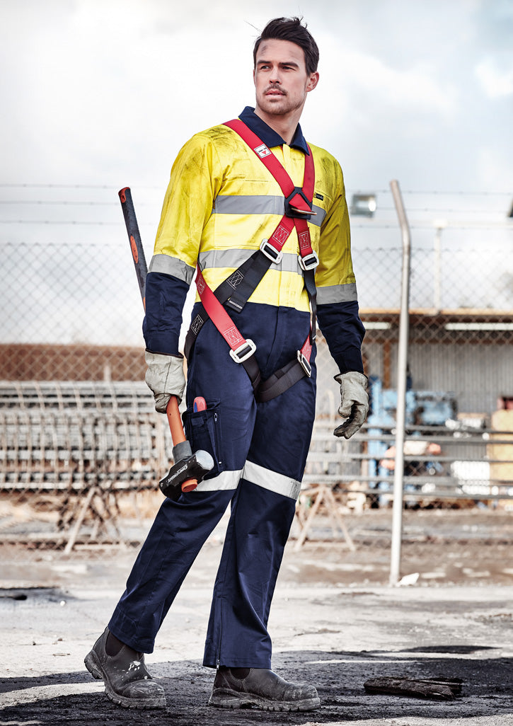 Mens Rugged Cooling Taped Overall in Yellow/Navy