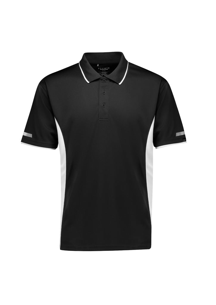 Mens Striker Short Sleeve Polo in Black/White