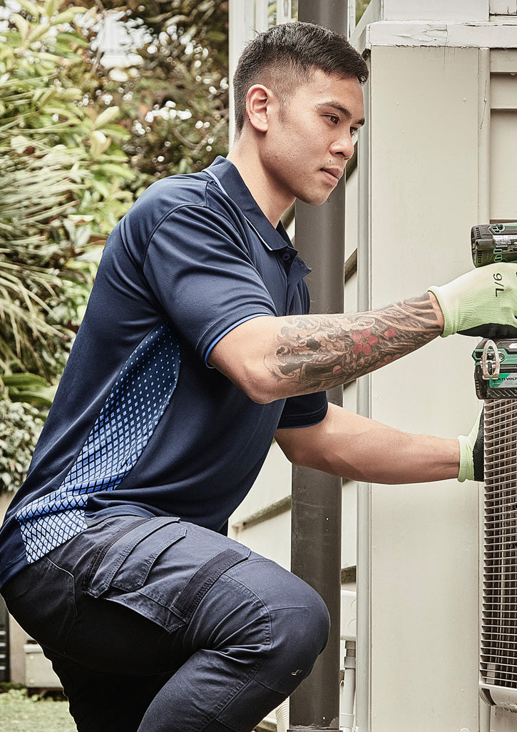 Mens Spark Short Sleeve Polo in Navy/Blue