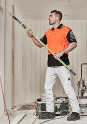Mens Hi Vis Zone Short Sleeve Polo in Orange/Black