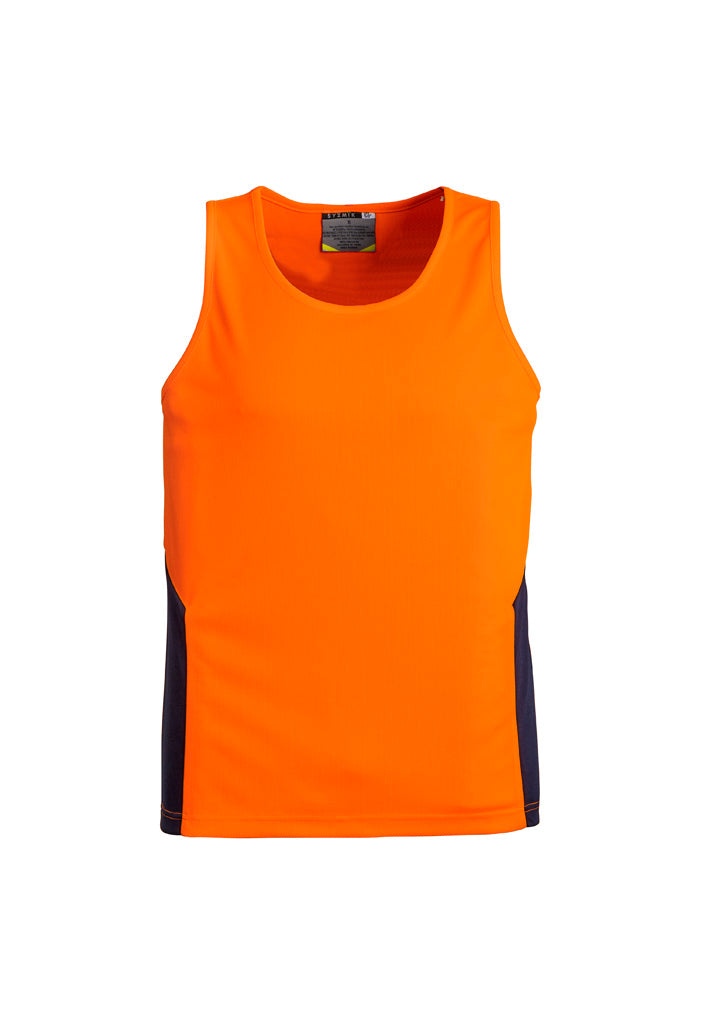 Mens Hi Vis Squad Singlet in Orange/Navy