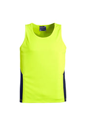 Mens Hi Vis Squad Singlet in Yellow/Navy