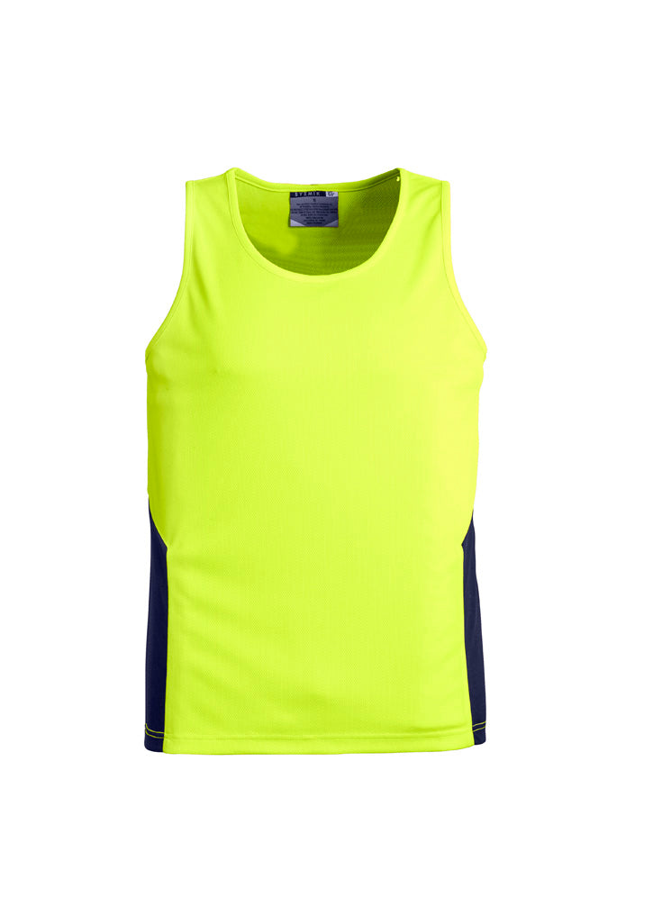 Mens Hi Vis Squad Singlet in Yellow/Navy