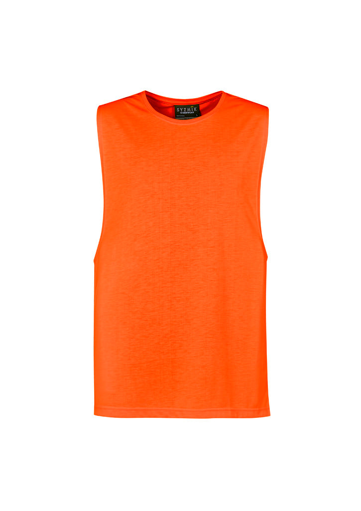 Mens Hi Vis Sleeveless Tee in Orange